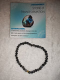 Labradorite 4mm Gemstone Bead Stretch Bracelet with Meaning Card