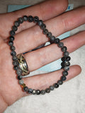 Labradorite 4mm Gemstone Bead Stretch Bracelet with Meaning Card