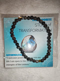 Labradorite 4mm Gemstone Bead Stretch Bracelet with Meaning Card