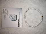 Howlite 4mm Gemstone Bead Stretch Bracelet with Meaning Card