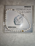 Howlite 4mm Gemstone Bead Stretch Bracelet with Meaning Card