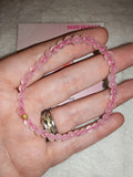 Rose Quartz 4mm Gemstone Bead Stretch Bracelet with Meaning Card