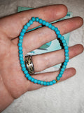 Turquoise 4mm Gemstone Bead Stretch Bracelet with Meaning Card