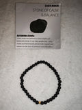 Lava Rock 4mm Bead Stretch Bracelet with Meaning Card