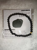 Lava Rock 4mm Bead Stretch Bracelet with Meaning Card