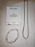 Howlite Gemstone Bracelet & Pendant Necklace Gift Set with Meaning Card