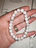 Howlite Gemstone Bracelet & Pendant Necklace Gift Set with Meaning Card