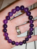 Amethyst Gemstone Bracelet & Pendant Necklace Gift Set with Meaning Card