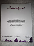 Amethyst Gemstone Bracelet & Pendant Necklace Gift Set with Meaning Card