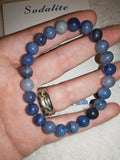 Natural Sodalite Gemstone Beaded Stretch Bracelet with Meaning Card
