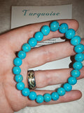 Turquoise Gemstone Beaded Stretch Bracelet with Meaning Card