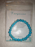 Turquoise Gemstone Beaded Stretch Bracelet with Meaning Card