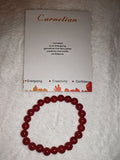 Carnelian Gemstone Beaded Stretch Bracelet with Meaning Card
