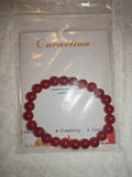 Carnelian Gemstone Beaded Stretch Bracelet with Meaning Card