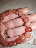 Sunstone Gemstone Beaded Stretch Bracelet with Meaning Card