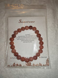 Sunstone Gemstone Beaded Stretch Bracelet with Meaning Card