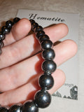 Hematite Gemstone Beaded Stretch Bracelet with Meaning Card