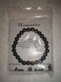 Hematite Gemstone Beaded Stretch Bracelet with Meaning Card