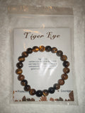Tiger’s Eye Gemstone Beaded Stretch Bracelet with Meaning Card