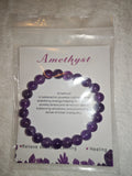 Amethyst Gemstone Beaded Stretch Bracelet with Meaning Card