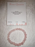 Rose Quartz Gemstone Beaded Stretch Bracelet with Meaning Card