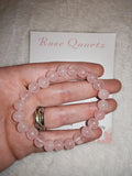 Rose Quartz Gemstone Beaded Stretch Bracelet with Meaning Card