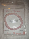 Rose Quartz Gemstone Beaded Stretch Bracelet with Meaning Card