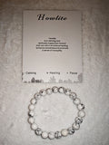 Howlite Gemstone Beaded Stretch Bracelet with Meaning Card
