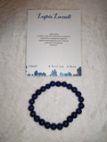 Lapis Lazuli Gemstone Beaded Stretch Bracelet with Meaning Card