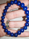 Lapis Lazuli Gemstone Beaded Stretch Bracelet with Meaning Card