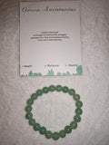 Green Aventurine Gemstone Beaded Stretch Bracelet with Meaning Card