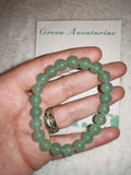 Green Aventurine Gemstone Beaded Stretch Bracelet with Meaning Card