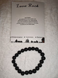 Lava Rock Beaded Stretch Bracelet with Meaning Card