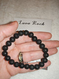 Lava Rock Beaded Stretch Bracelet with Meaning Card