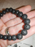 Lava Rock Beaded Stretch Bracelet with Meaning Card