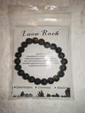 Lava Rock Beaded Stretch Bracelet with Meaning Card
