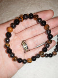 Tiger Eye Hematite & Black Obsidian Triple Protection Gemstone Bracelet