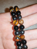 Tiger Eye Hematite & Black Obsidian Triple Protection Gemstone Bracelet