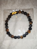 Tiger Eye Hematite & Black Obsidian Triple Protection Gemstone Bracelet