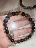 Tiger Eye Hematite & Black Obsidian Triple Protection Gemstone Bracelet
