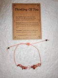 Thinking of You Rose Quartz Rhodonite Carnelian Adjustable Gemstone Bracelet