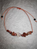 Thinking of You Rose Quartz Rhodonite Carnelian Adjustable Gemstone Bracelet