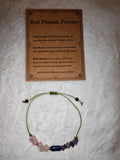 Best Friends Forever Lapis Lazuli Amethyst Rose Quartz Adjustable Gemstone Bracelet