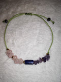 Best Friends Forever Lapis Lazuli Amethyst Rose Quartz Adjustable Gemstone Bracelet