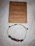 You Can Do It Green Aventurine Tiger Eye Carnelian Adjustable Gemstone Bracelet