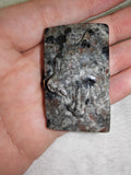 UV Reactive Yooperlite Carved Rectangle Palm Stone 47g