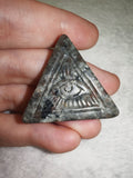 UV Reactive Yooperlite Eye of Providence Triangle Carving 11g