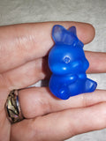 Blue Glass Gemstone-Style Bunny Rabbit Carving 20g