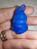 Blue Glass Gemstone-Style Bunny Rabbit Carving 20g