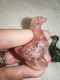 Natural Strawberry Quartz Goose Gemstone Crystal Carving